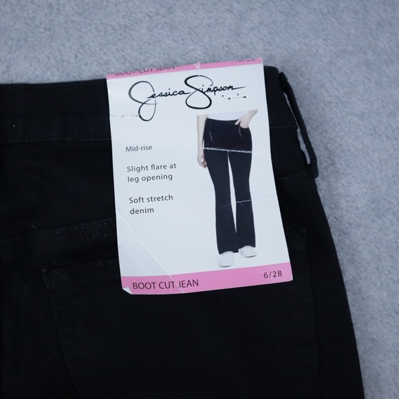 Jessica Simpson Jeans Womens 6/28 Boot Cut Flare Stretch Flex Denim Black NWT - Picture 8 of 8